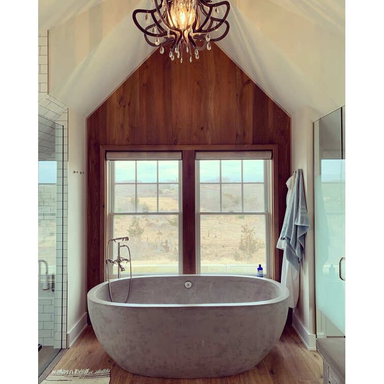 Native Trails Avalon NativeStone Freestanding Soaking Cement Bathtub